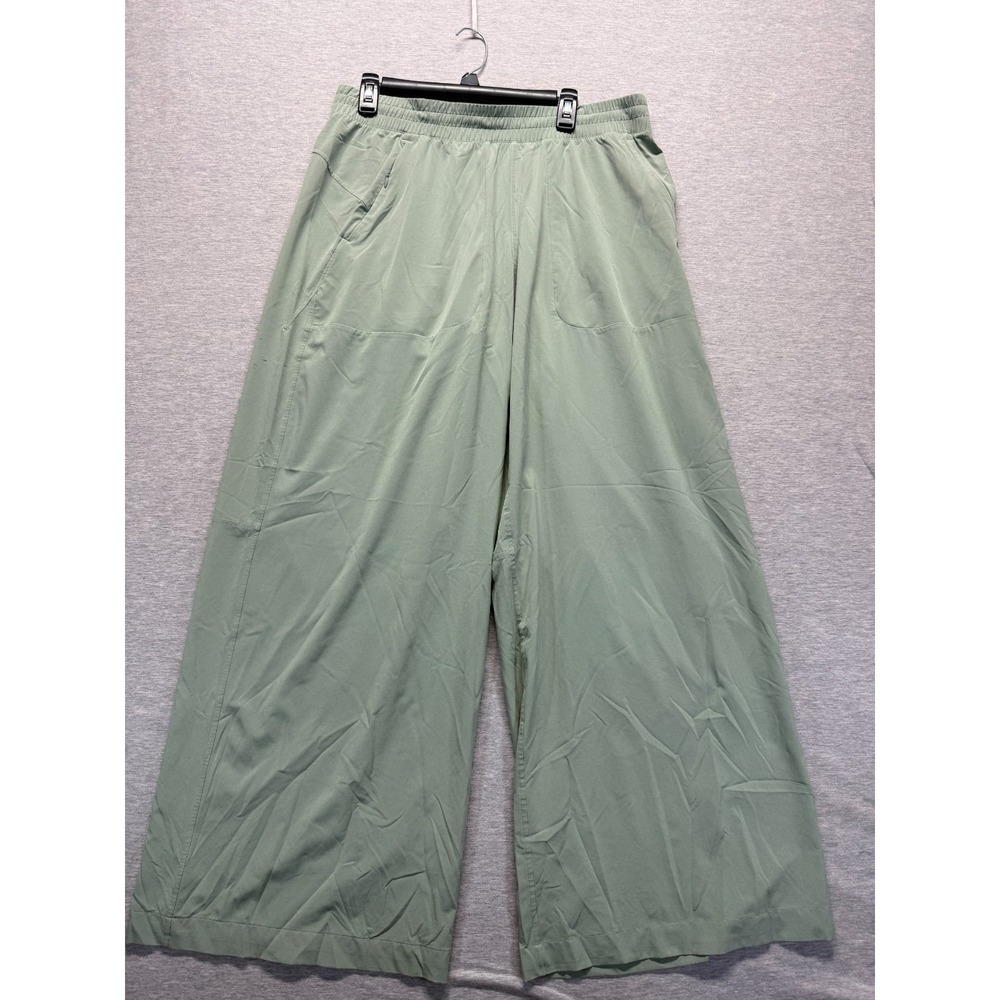 Lululemon Swift Mid Rise Wide Leg Pants Women 14 Sage Green Stretch Quick Drying
